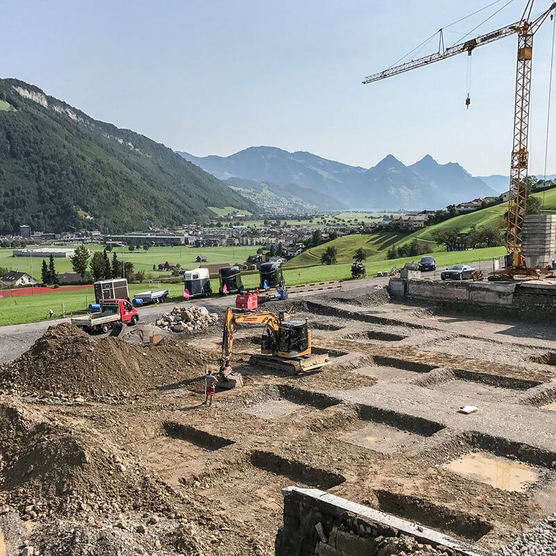 Überbauung Windleten: Aushub ist fast fertig.