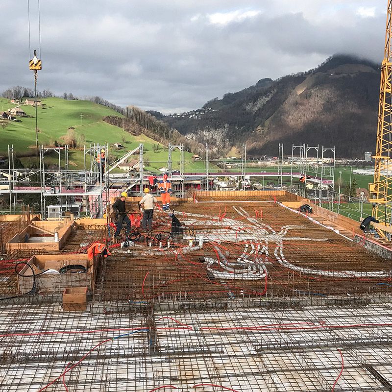 Überbauung Windleten: Start der Betonarbeiten.