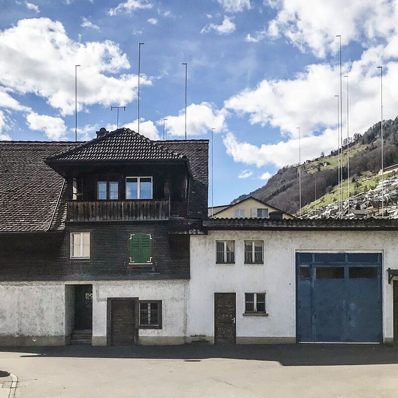 Alte Gasse 7: Das Baugespann steht.